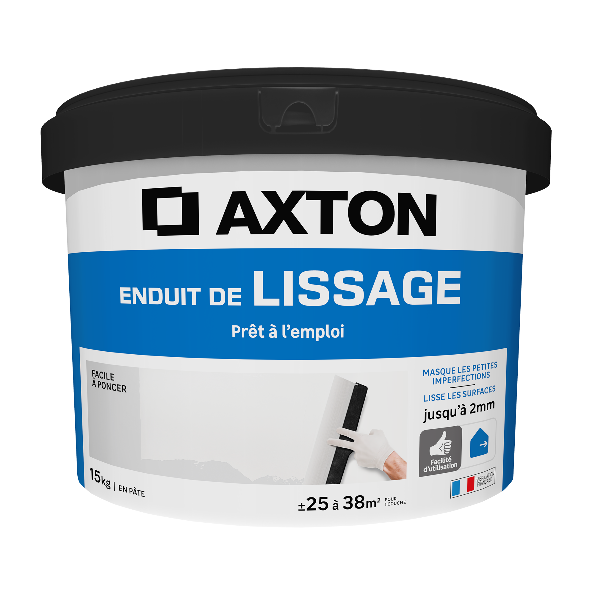 Enduit de lissage en pâte Prêt à l'emploi AXTON blanc 15 kg